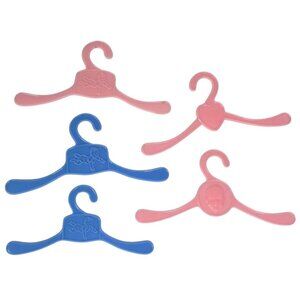 Vintage Doll Clothes Hangers Totsy 1950s Pink Blue Baby Face Plastic Lot Toy 50s